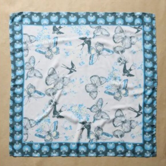 Sundance Accessories - Sundance Bex Bandana in Indigo with birds and butterflies in the print – NWT